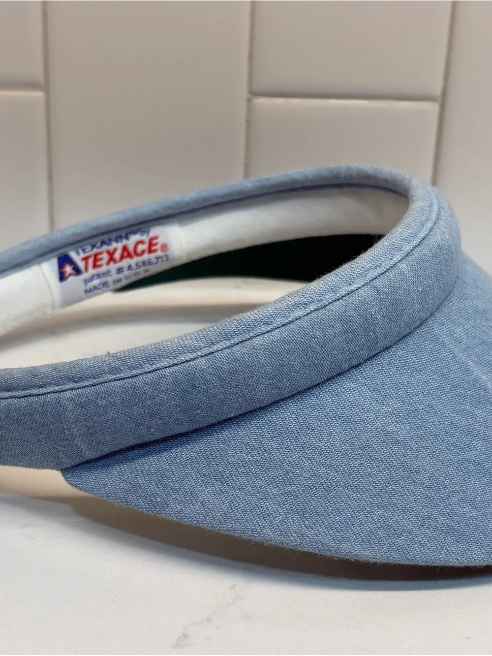 Vintage Colonial Williamsburg Texace Denim Sun Visor Hat Made in USA Retro